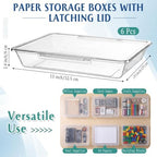 Tinlade 6 Pcs Classroom Paper Storage Bins with Lids, 13x10, Clear - Image 2