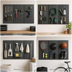 36 x 20 Inch Metal Pegboard Kit, 3Pack Pegboard Panels with 100Pack Hooks, Black Peg Board Wall Organizer for Garage Workbench - Image 7