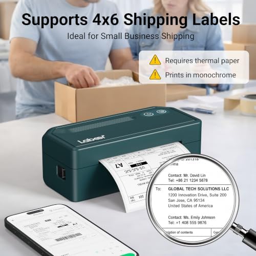 Labeer Bluetooth Thermal Shipping Label Printer, Wireless 4x6 Printer Green - Image 4