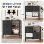 DUMOS 3 Drawer Mobile File Cabinet, Rolling Printer Stand with Storage - Image 6