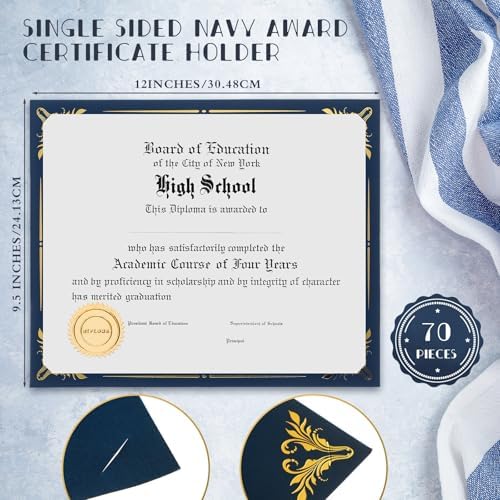 Fainne Certificate Holder Foil Border Bulk 8.5 x 11 Inch,70 Pcs - Image 2