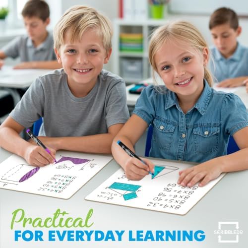 Scribbledo Small Dry Erase Whiteboard 24 Pc Value Set, Double Sided 9x12 - Image 4
