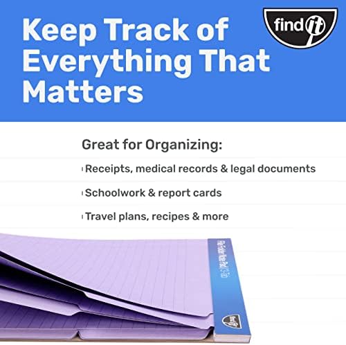 Find It File Folder Notepad, 72-Ct 3rd-Cut Tab Organizer Folders, Lavender - Image 5