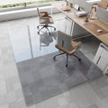 Tempered Glass Chair Mat for Carpet, 48"x80" Grey Floor Mat by MYSUNORIA