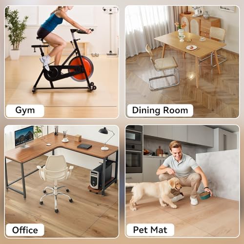 Clear Office Chair Mat for Hardwood Floor, 58 x 84 in Desk Floor Protector - Image 2