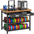 Heavy Duty 3D Printer Stand with Storage, 3D Printer Table with Metal Drawer,Sturdy 3-Tier Metal 3 D Printing Desk for 3 D Printers,Brown by Unknown