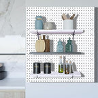Pegboard Shelf Set - 6 Heavy Duty Peg Board Shelves & Steel Brackets, Organizer for Storage, Garage, Workbench, Craft, Office - Image 5