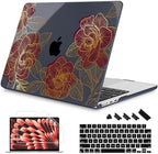 Mektron for 2026/2025/2024/2023 MacBook Air 15 INCH M5 A3448 /M4 A3241 /M3 A3114 /M2 A2941 Case, Printed Plastic Hard Shell Cover with 15.3" Liquid Retina Display Touch ID, Golden Rose by Mektron