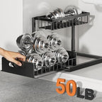 REALINN Under Sink Organizer, L-Shaped 2 Tier Pull Out Cabinet Organizer - Image 3