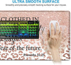 Large Mouse Pad, Office Desk Pad,Laptop Desk Table Protector Writing Mat, Ergonomic Extended Pink Leopard Mouse Pad, Keyboard Wrist Rest Support Set,Proverbs 31:25 Verse Desk Mat Gaming Mouse Pad - Image 5