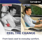 Samsonite Ergonomic Lumbar Pillow for Office Chair and Car Seat - Memory Foam Back Support Lumbar Pillow, Premium Cushion Chair Support for Lower Back Pain Relief and Versatile Use (Dark Grey) - Image 2