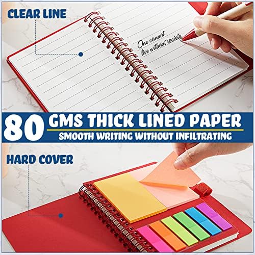 15 Pack Spiral Notebook Steno Pads Notepad with Pen in Holder Sticky Notes and Page Marker Colored Index Tabs Small Pocket Notebooks for Office School Supplies, 4.7 x 5.9 Inch - Image 4