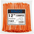 XINGO 12 Inch Orange Zip Ties 1200 PCS, 75 LBS Ultra Strong Tensile Strength, UV Resistant Cable Ties, Self-locking Plastic Ties for Indoor and Outdoor Use by XINGO