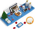 Domax Bamboo Bathtub Tray - Expandable Bath Caddy Tray for Tub, Blue by Domax