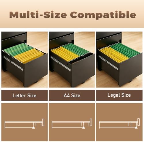 Approgreent 3 Drawer Mobile File Cabinets for Home Office - Image 6