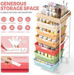 SYKIARIOL Rolling Cart with 6 Drawers,Craft Organizer and Storage,Rainbow - Image 4
