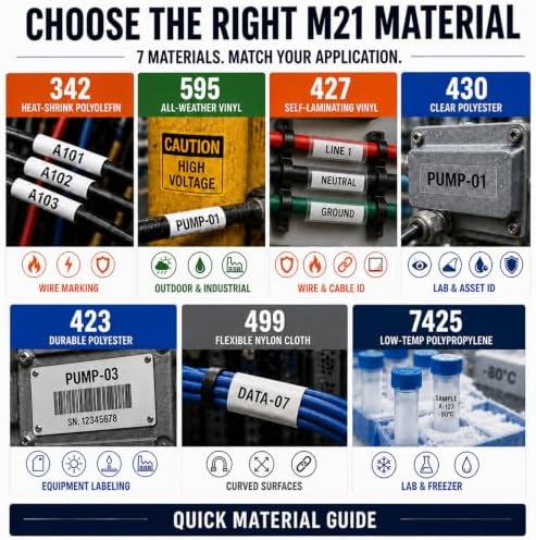 1P M21-750-427 Self-Laminating Labels M210 M211 BMP21 0.75x14 Cable - Image 6