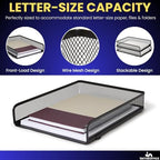 1InTheOffice Letter Trays for Desk Stackable, Front-Load Mesh Desk Tray Organizer, Black, 2 Pack - Image 4