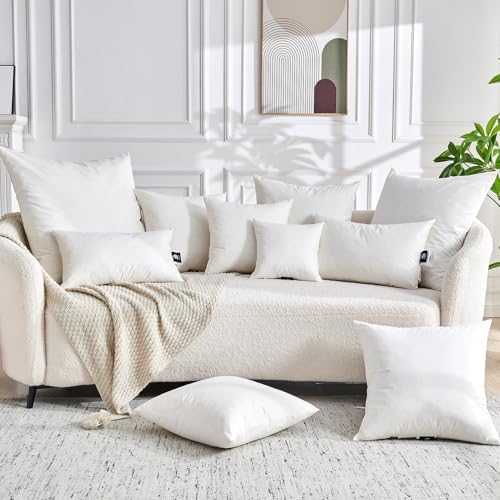 TOPGREEN Organic Feathers Down Euro Pillow Inserts 30x30, White - Image 2