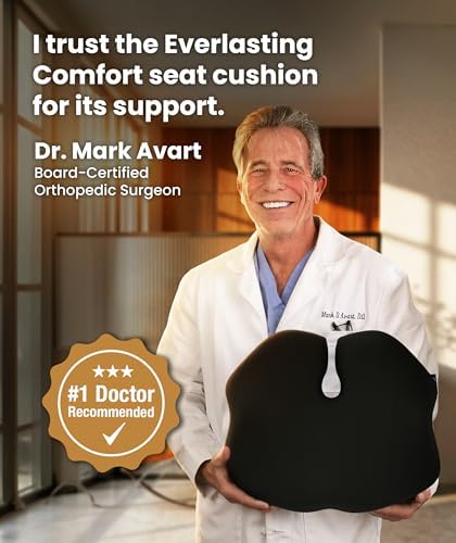 Elevate Series by Everlasting Comfort Doctor Recommended Memory Foam Seat Cushion for Office Chairs & Car - Ergonomic Desk Accessories - Cushions for Tailbone Pain Relief (Charcoal Black, Large) - Image 7