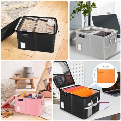 TOMKID 5200°F Fireproof Document Box, Fire Important Document Organizer with Lock, Upgraded Heat Insulated Filing Storage Cabinet Office Organization (5200°F Fireproof Box, Silver) - Image 5
