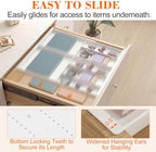 Briwooody 3 Pcs Hanging Sliding Drawer Tray with Adjustable Dividers - Image 3