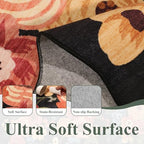 DUKINO 6x9 Area Rugs, Floral Washable Rug for Living Room Non Slip, Black - Image 6