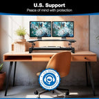 Mount-It! Standing Desk Converter - Height Adjustable Stand Up Desk with Gas Spring Riser - Wide 36 Inch Sit Stand Workstation Fits Dual Monitors – Black (MI-7926) - Image 3