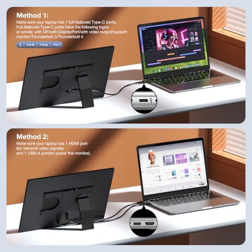 FLYTOCCA Portable Monitor, 16 Inch FHD 1200P, Horizontal/Vertical Monitor, Plug & Play, Built-in Speakers, Travel Monitor for Laptop with Premium Smart Cover - Image 5