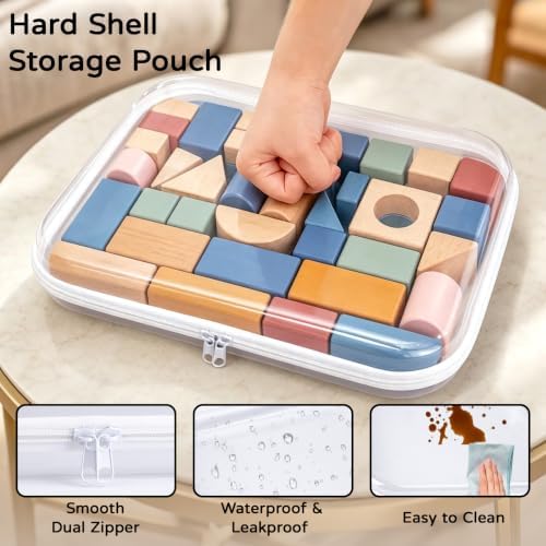 6 Pack Clear Hard Shell Zipper Case with Labels, 2S+2L+2XL - Image 3