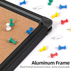 Extra Large Cork Bulletin Board 96" X 48", Black Aluminum Framed 8'x4' Corkboard for Wall, Wall Mounted Notice Pin Board with 18 Push Pins for School, Home & Office - Image 4