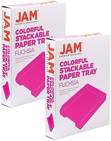 JAM PAPER Stackable Paper Trays - Pink - Desktop Document, Letter, & File Organizer Tray - 2/Pack (Pack of 2) - Image 5