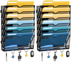 SUPEASY 7-Tier Hanging Wall File Organizer with Hooks, 2 Pack by SUPEASY