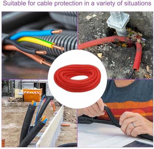 DMiotech 100ft Wire Loom Split Tubing 1 Inch(25.4mm) ID Red - Image 6