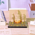 3D Memo Pad, 3D Calendar 2027, Time Piece Calendar, Tear-Off Calendars 2027, 3D Paper Carving Art Memo Pad, Art Carving Sticky Notes for Office Home Gifts Ornaments (Guanyin) - Image 2