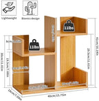Aibiju Short Bookshelf Small Desk Organizer, Cactus Bookshelf Unique Bookcase, Book Display Shelf Small Plant Stand for Tabletop, Natural Wood Color YD-DSR002N - Image 3