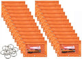 24 Packs 3 Ring Binder Pen Pencil Case Pouch Bulk Set Stationery Bag for School Class Office Orange by WODISON