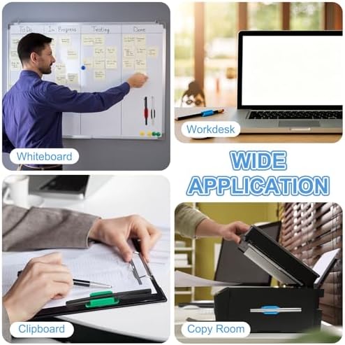 PATIKIL Adhesive Pen Holders, 48 Pack Silicone Flexible, Blue - Image 6