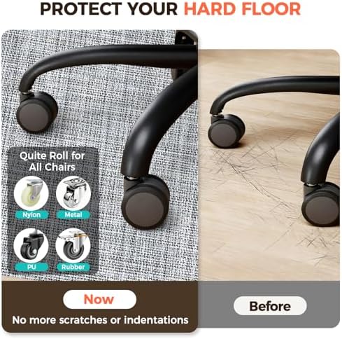 BAGAIL Office Chair Mat for Hardwood Floor, 48"x60" Heavy Duty Computer Chair Mat - Fast Flat & Smooth Glide - Non-Slip Desk Chair Floor Protector for Home Office - Black - Image 3