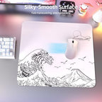 ATTACK SHARK CM05 Glass Gaming Mouse Pad,17.7x15.7 in Large Mouse Mat，Non Slip 9H Hard Mousepads,Nano-Textured Glass Surface with Improved Precision and Speed for FPS Players-Wave White - Image 3