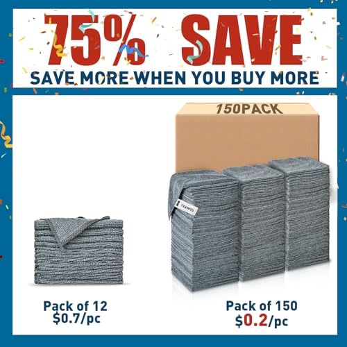 Gray Microfiber Cleaning Cloths Bulk Pack-150 Pack, Microfiber Towels Bulk - Image 2