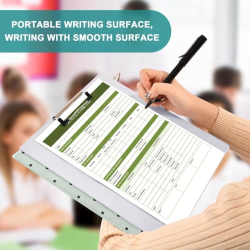 Standard View 3 Ring Binder, Sage Green Polka Dot Durable Flexible Portable Waterproof Hardcover 1.5 Inch D Rings 500-Sheet Capacity Organizer 1PC - Image 7
