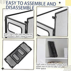 Zhengmy 2 Pcs Hanging File Organizer Letter Size File Holder Metal Mesh Filing Box Desktop Folder Letter Storage Cabinets Magazine Holder with Handles for Home Office School Document (Black) - Image 5