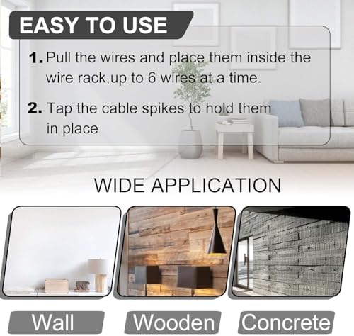100 Pack Cable Stackers with Steel Nails, White Electrical Wire Clip Set - Image 5