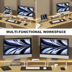 Clear Acrylic Dual Monitor Stand Riser,Laptop Riser Adjustable to 8 Angles - Image 3