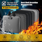 facka Fireproof Document Organizer Box with Lock, 13 Pocket Safe File Bag - Image 3