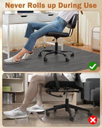 Blvornl Office Chair Mat for Hardwood Floor, 35.4"*47.2" Desk Computer Mat for Hard Wood, Large Anti-Slip Hard Floor Protector Rolling Chair Mat, PVC Desk Rug for Office Black - Image 4