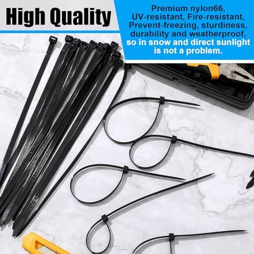 Reallnaive 1500 Pcs 8 Inch Zip Ties Heavy Duty Black 120 Lbs - Image 5
