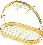 Mug Holder Coffee Cup Rack Stand - Wrought Iron Mug Rack Tea Set Organizer by Piscepio