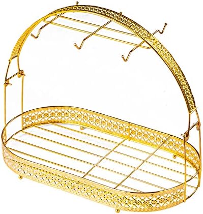 Mug Holder Coffee Cup Rack Stand - Wrought Iron Mug Rack Tea Set Organizer by Piscepio